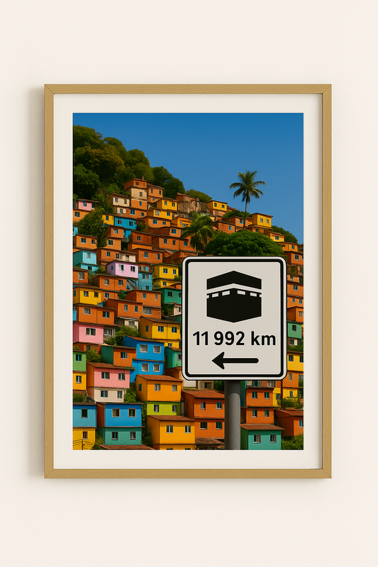 Affiche artistique Favela colorée - Rio de Janeiro