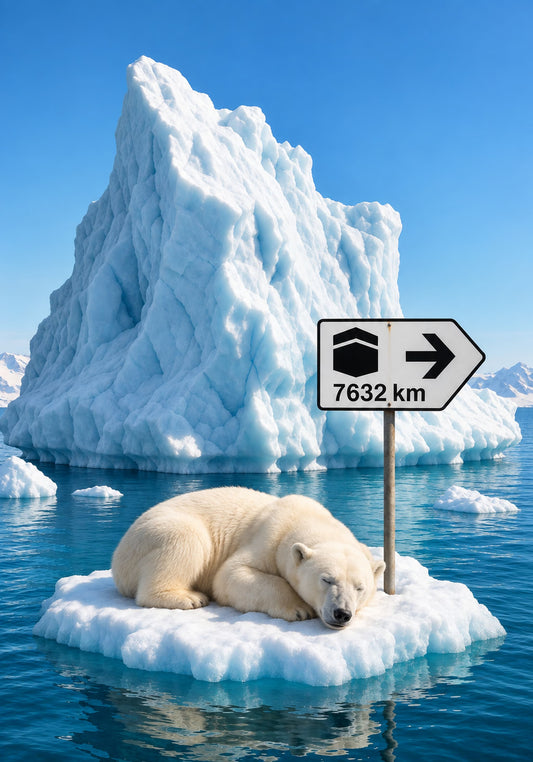 Affiche artistique Ours blanc Iceberg - Région Arctique