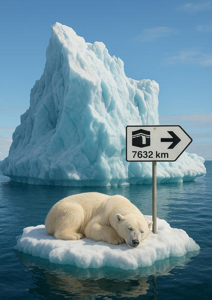 Affiche artistique Ours blanc Iceberg - Région Arctique