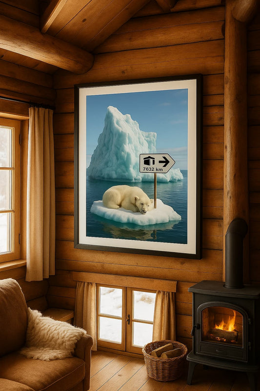Affiche artistique Ours blanc Iceberg - Région Arctique