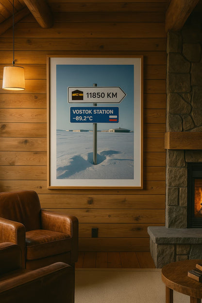 Affiche artistique Station Vostok - Région Antarctique