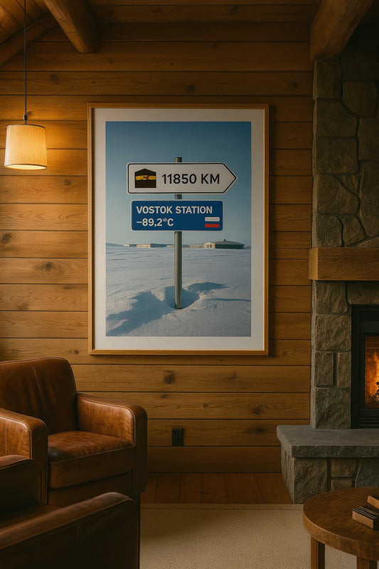 Art poster Vostok Station - Antarctic Region
