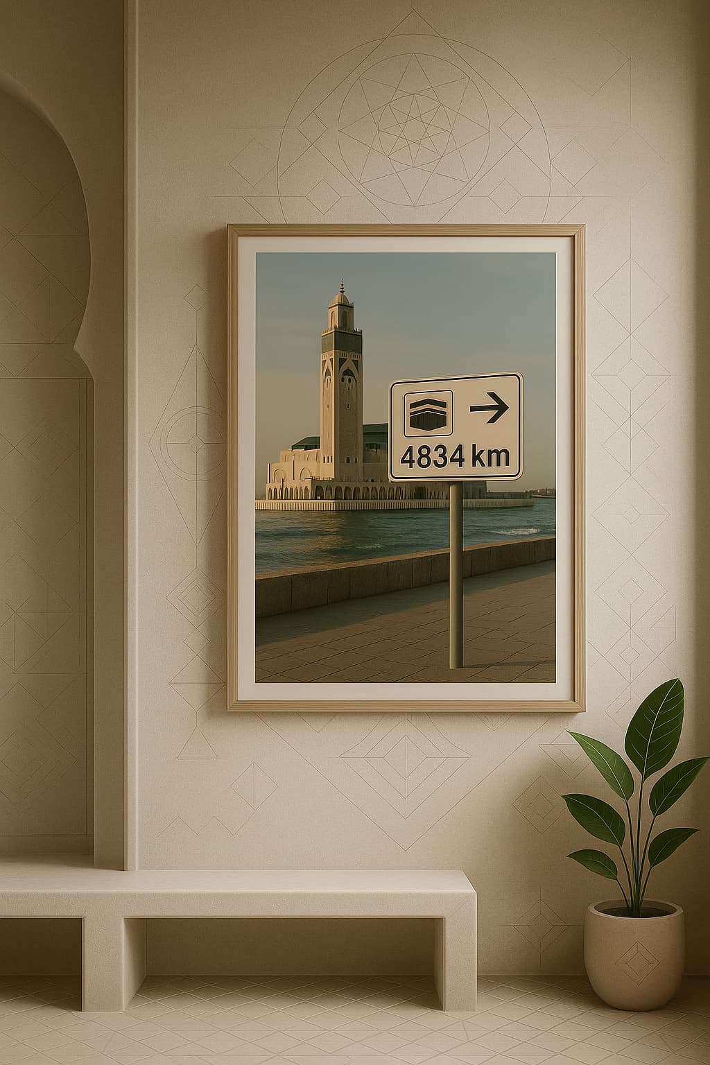 Affiche artistique Mosquée Hassan II - Casablanca