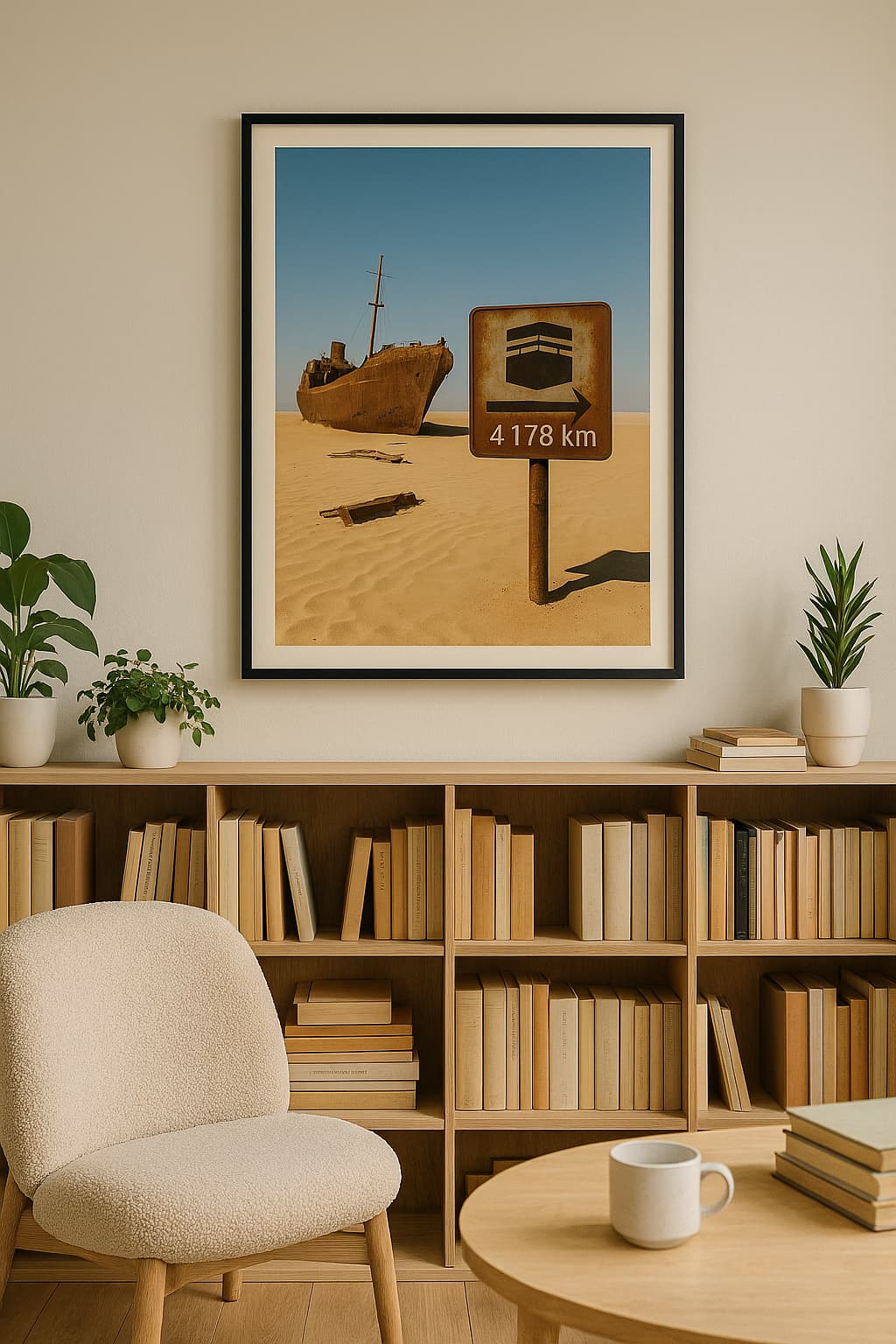 Affiche artistique Épave Eduard Bohlen - Désert de Namibie