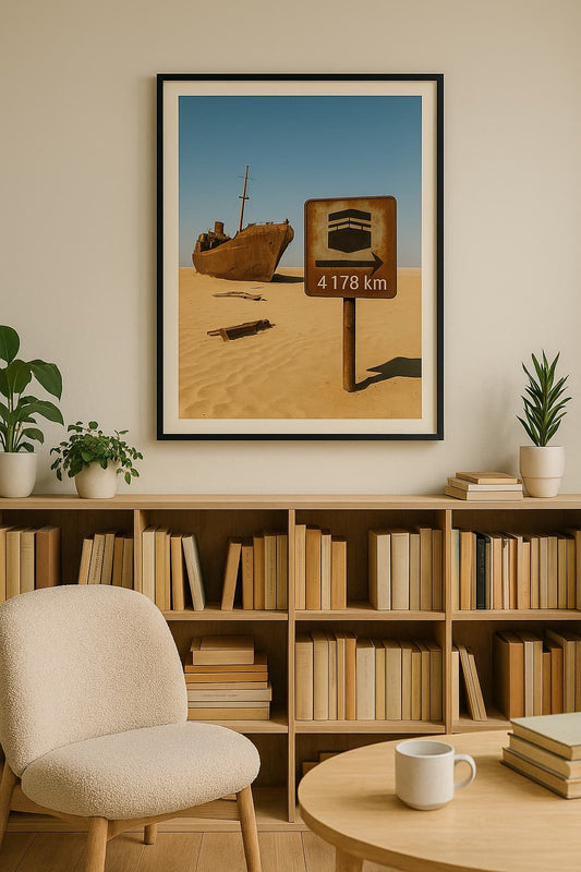 Affiche artistique Épave Eduard Bohlen - Désert de Namibie