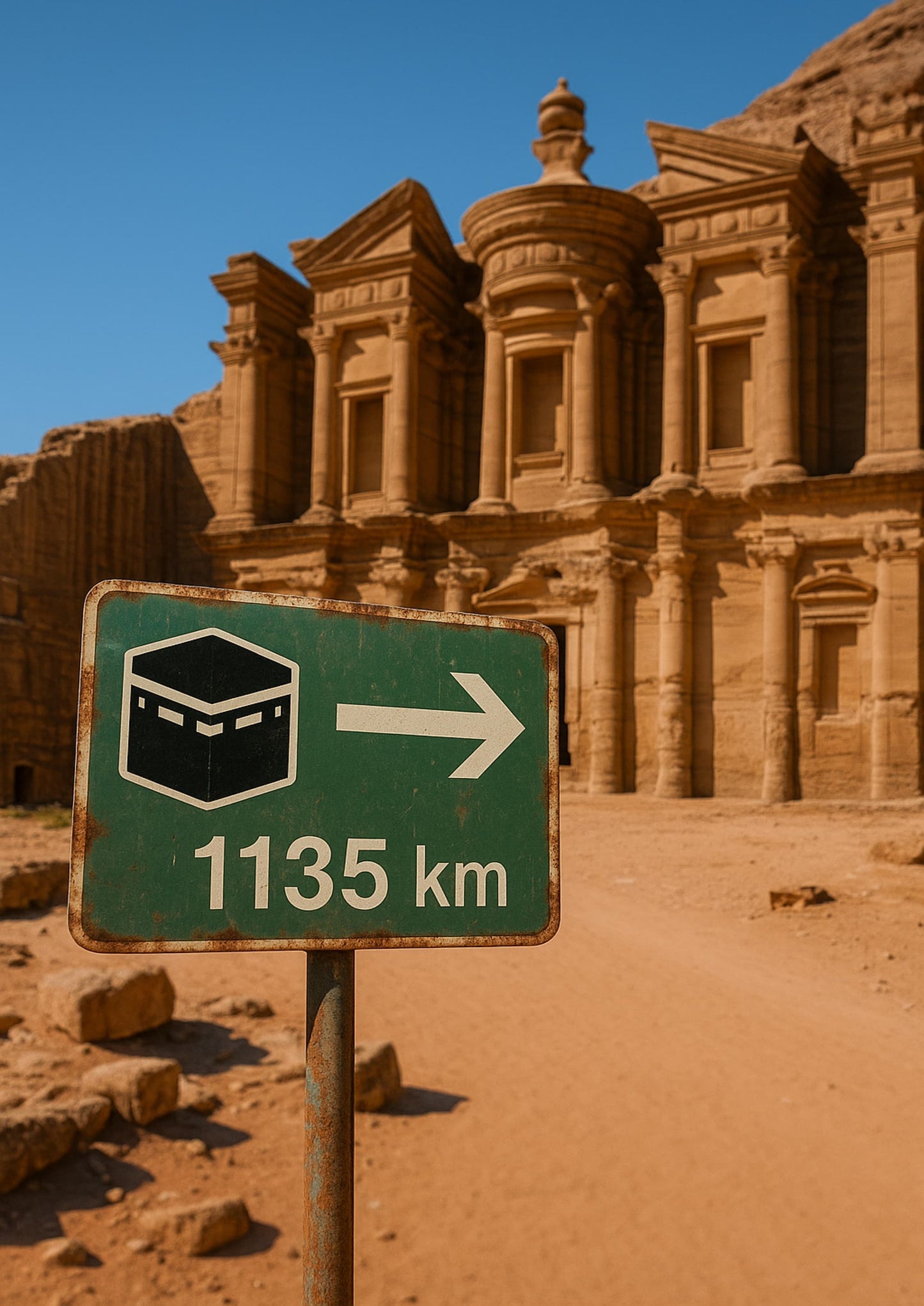 Affiche artistique Monastère Ad-Deir Petra - Jordanie